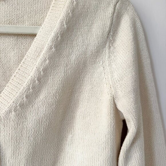 Reformation Cropped Cotton Cardigan Sweater Cream XS - Picture 12 of 14